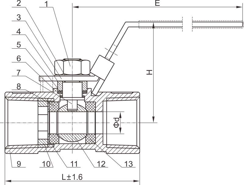 C103 一片式螺紋球閥 C103 一片式螺紋球閥
