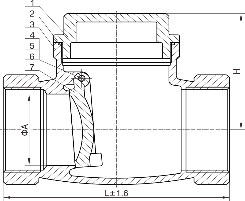C608 內螺紋旋啟式止回閥 C608 內螺紋旋啟式止回閥